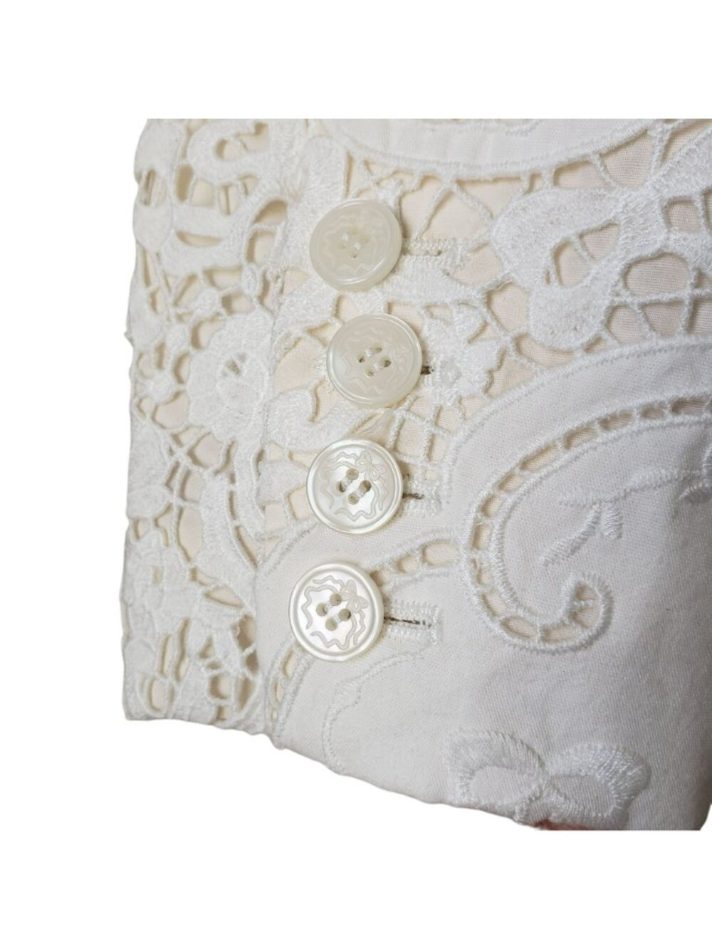 NEW LoveShackFancy Luara Cotton Doiley Lace Blazer Jacket White Bridal Coquette - Picture 11 of 16